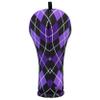 Women's Purple & Black Argyle Driver 460cc Club Headcover Handmade by BeeJos view 2