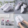 Womens Jazz Shoes Lace-up Sneakers Breathable Mesh Modern Dance Shoes Breathable Air Cushion Split-Sole Outdoor Dancing Shoes Platform Sneakers for Jazz Zumba Ballet Folk White 40 view 2