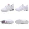 Womens Jazz Shoes Lace-up Sneakers Breathable Mesh Modern Dance Shoes Breathable Air Cushion Split-Sole Outdoor Dancing Shoes Platform Sneakers for Jazz Zumba Ballet Folk White 40 view 4