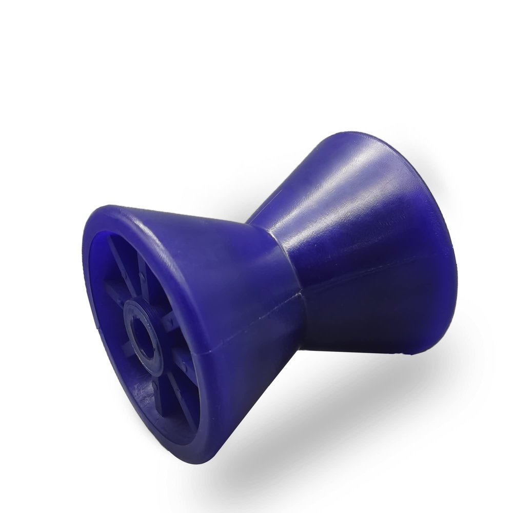 COLOFULWAY 4" Boat Trailer Roller Poly Bow Roller with Spoke fits 1/2" Shaft, Solid Polyurethane(Blue)