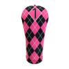 Women's Hot Pink & Black Argyle Driver 460cc Club Headcover Handmade by BeeJos view 1