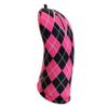 Women's Hot Pink & Black Argyle Driver 460cc Club Headcover Handmade by BeeJos view 2