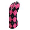 Women's Hot Pink & Black Argyle Driver 460cc Club Headcover Handmade by BeeJos view 3