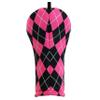 Women's Hot Pink & Black Argyle Driver 460cc Club Headcover Handmade by BeeJos view 4