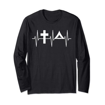 Christian Camper Shirt Religious Camping Heartbeat Camping Long Sleeve T-Shirt