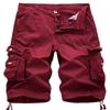 chouyatou Men's Active Normal Waist Loose Multi-Pocket Versatile Twill Cargo Shorts (46, Red) view 1