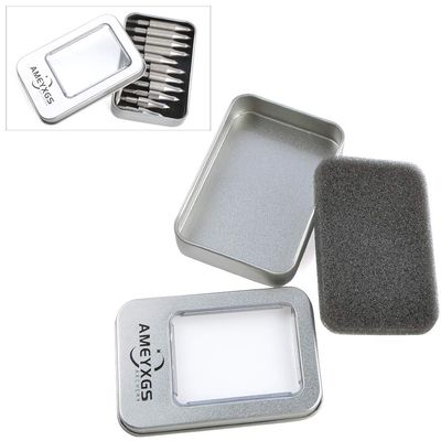 ZSHJGJR 3/6pcs Archery Arrowhead Storage Box Case Metal Multi-Function Storage Box for Archery Nocks Feathers Bowfishing Broadheads Slingshot Bow Accessories(Case Only) (with Sponge 3pcs)