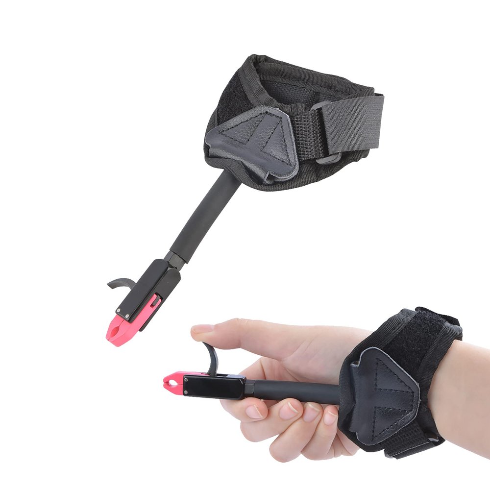 ZSHJGJR Archery Bow Release Aid - 360 Metal Pliers Jaws Compound Wrist Release for Children Youth Teens Junior Kids