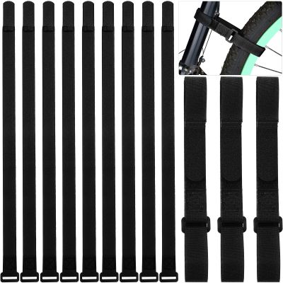 12 Pieces Bike Rack Straps 23.6 Inches Adjustable Bike Cinch Straps Wheel Stabilizer Bicycle Accessories for Transporting Bicycles(Black)