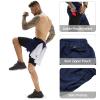 OEBLD Mens Athletic Shorts 2-in-1 Gym Workout Running 7'' Shorts with Towel Loop Dark Grey view 4