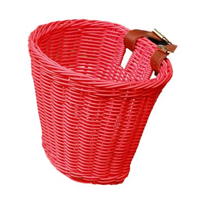 Opla3ofx Handlebar Bike Basket, Front Handlebar Adult Storage Basket, Bicycle Accessory, Bike Basket-Front Handlebar Adult Women Bicycle Storage Baskets Red