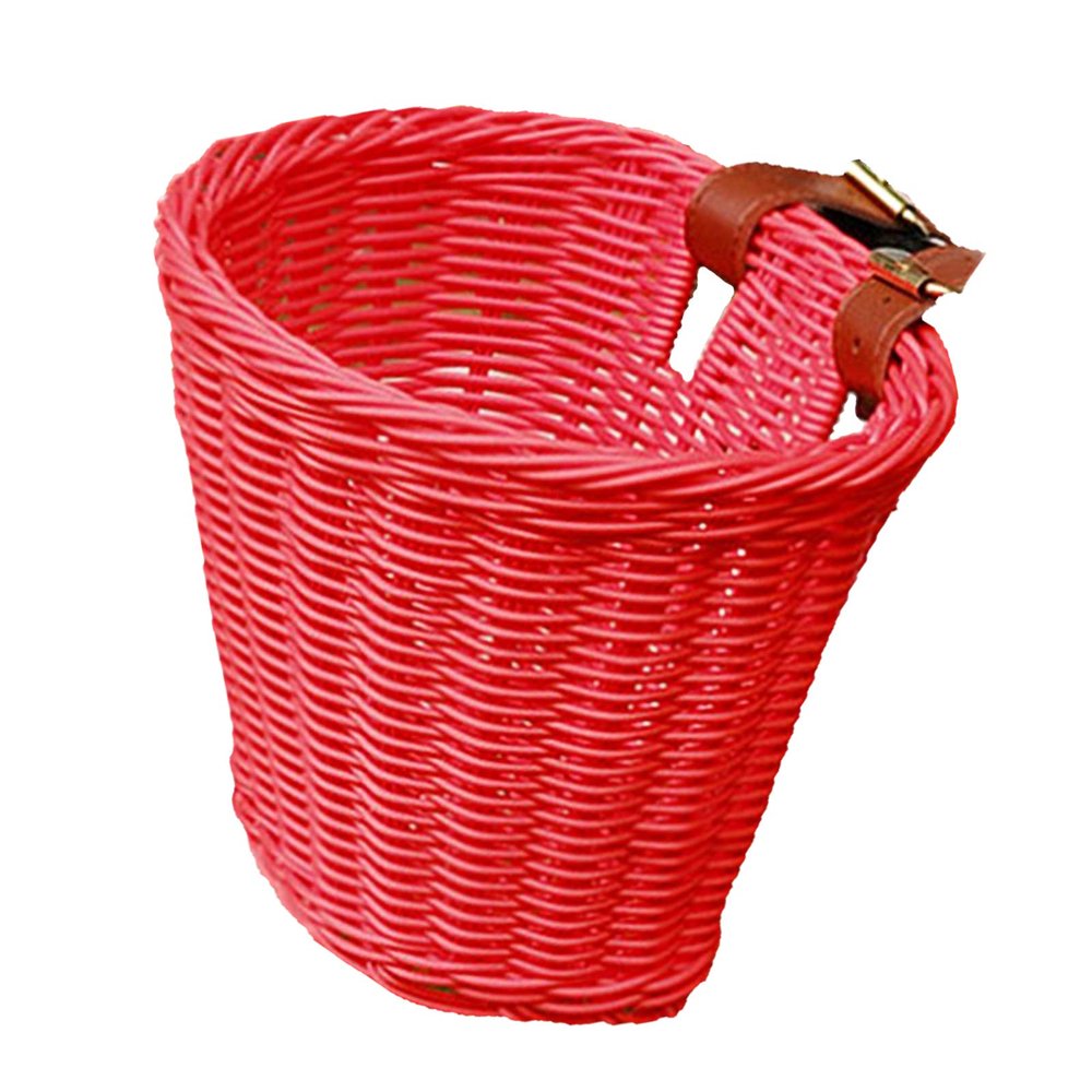Opla3ofx Handlebar Bike Basket, Front Handlebar Adult Storage Basket, Bicycle Accessory, Bike Basket-Front Handlebar Adult Women Bicycle Storage Baskets Red
