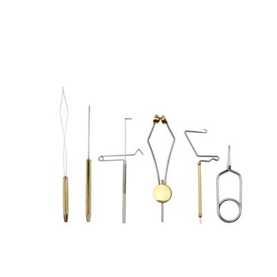 DunMuan Steel Fly Tying Vise with C-Clamp Brass Rotary Whin Finisher Bobbin Thread Holder Set for Fly Fishing Hook Tying Tools DunMuan (Color : 6pcs)