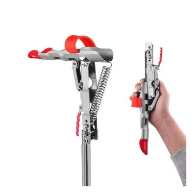 DunMuan Fishing Rods Holders Spring Automatic Full Stainless Steel Adjustable Sensitivity Folding Fishing Accessories Bracket DunMuan (Color : Silver red)