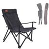 CAMPINGMOON Portable Cotton Canvas Campfire Bonfire Open Fire Camping Chair Low Style Chair Black F-1003C-BK view 1