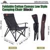 CAMPINGMOON Portable Cotton Canvas Campfire Bonfire Open Fire Camping Chair Low Style Chair Black F-1003C-BK view 3