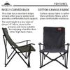 CAMPINGMOON Portable Cotton Canvas Campfire Bonfire Open Fire Camping Chair Low Style Chair Black F-1003C-BK view 4