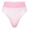 ACSUSS Women's Fishnet Sheer Hi-Cut Brief Panty Thong Floral Lace High Waisted Sexy Underwear Pink One Size view 1