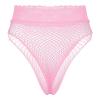 ACSUSS Women's Fishnet Sheer Hi-Cut Brief Panty Thong Floral Lace High Waisted Sexy Underwear Pink One Size view 2