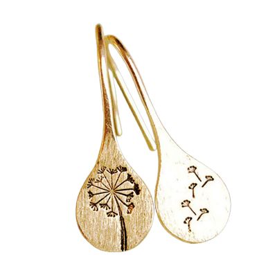 SEniutarm Earrings for Women Mom Simple Fashion Dandelions Dangle Earrings Retro Stainless Steel Pendant Jewelry Hypoallergenic Earrings Dainty Jewelry Gift - Golden
