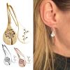 SEniutarm Earrings for Women Mom Simple Fashion Dandelions Dangle Earrings Retro Stainless Steel Pendant Jewelry Hypoallergenic Earrings Dainty Jewelry Gift - Golden view 2