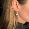 SEniutarm Earrings for Women Mom Simple Fashion Dandelions Dangle Earrings Retro Stainless Steel Pendant Jewelry Hypoallergenic Earrings Dainty Jewelry Gift - Golden view 3