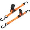 WELLUCK Boat Trailer Transom Tie Down Straps 2400 LBS, 1 Inch x 4 FT Heavy Duty Retractable Ratchet Straps Tie Downs to Trailer Marine Jet Ski Pontoon, with Quick Release Buckle & Anti-Scratch Hooks view 1
