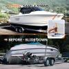 WELLUCK Boat Trailer Transom Tie Down Straps 2400 LBS, 1 Inch x 4 FT Heavy Duty Retractable Ratchet Straps Tie Downs to Trailer Marine Jet Ski Pontoon, with Quick Release Buckle & Anti-Scratch Hooks view 3