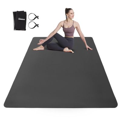 Large Yoga Mat for Men and Women - 6'x4'x6mm, Extra Wide TPE Fitness Mat for Home Gym Workout, Non-Slip, Perfect for Barefoot Exercise (Yoga, Pilates, Stretching, Meditation)