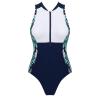 YONGHS Womens One Piece Swimsuit Zipper Front Swimwear Sun Protective Rash Guard Bathing Suit Bodysuit Pink Medium view 1
