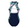 YONGHS Womens One Piece Swimsuit Zipper Front Swimwear Sun Protective Rash Guard Bathing Suit Bodysuit Pink Medium view 2