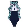 YONGHS Womens One Piece Swimsuit Zipper Front Swimwear Sun Protective Rash Guard Bathing Suit Bodysuit Pink Medium view 4