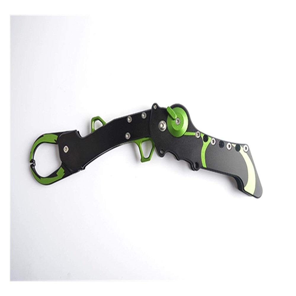 DunMuan New Aluminium Fishing Lip Grip Fishing Gripper Fishing Tackle Tool Three Colors Available Single Handle Use DunMuan (Color : Black)