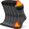 Alvada Warm Thermal Wool Socks for Winter Moisture Wicking and Breathable Cozy Boot Socks Charcoal ML view 1
