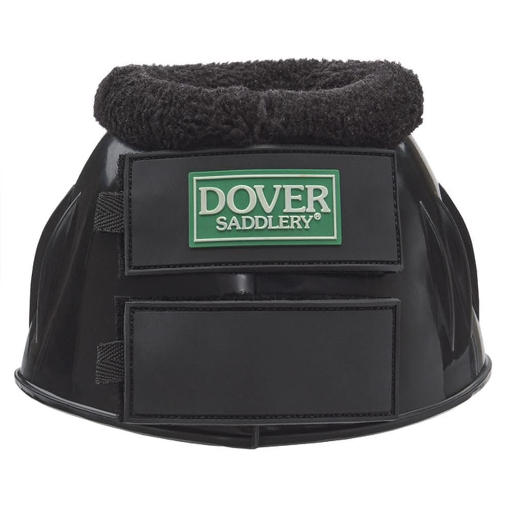 Dover Saddlery PVC Hook-and-Loop Bell Boots with Fleece - White - Small