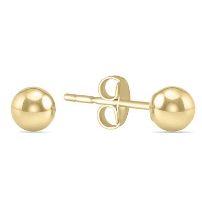 3MM 14K Yellow Gold Filled Round Ball Earrings - Size: