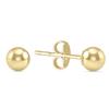 3MM 14K Yellow Gold Filled Round Ball Earrings - Size: view 1