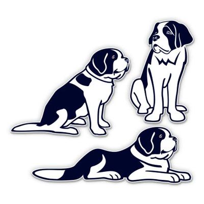 Saint Bernard Dogs Set of 3-4" Each Vinyl Stickers - for Car Laptop I-Pad - Waterproof Decals