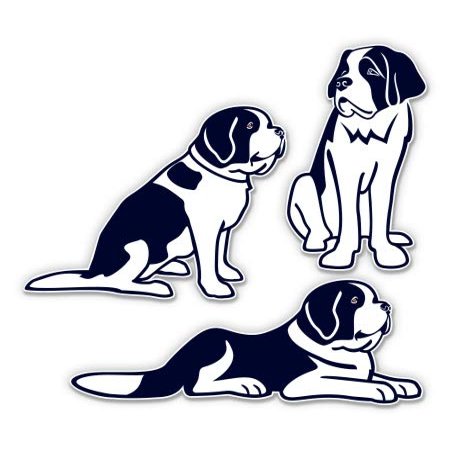 Saint Bernard Dogs Set of 3-4" Each Vinyl Stickers - for Car Laptop I-Pad - Waterproof Decals