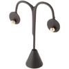 Plymor Black Faux Leather Lamp Style, Single Pair Earring Display Stand, 3.75" W x 1.25" D x 4.75" H (Pack of 6) view 2