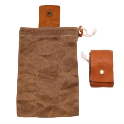 1844 Helko Werk Germany Forager Pouch for Bushcraft and Wilderness Survival Harvesting - Leather and Waxed Canvas Bag (Forager Pouch) #F9090