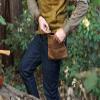 1844 Helko Werk Germany Forager Pouch for Bushcraft and Wilderness Survival Harvesting - Leather and Waxed Canvas Bag (Forager Pouch) #F9090 view 2