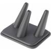 Plymor Gray Faux Leather Ring Finger Display, Three on Rectangular Base, 4.125" W x 3.25" D x 2.25" H (Pack of 12) view 1