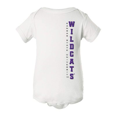 CornBorn K-State Infant Bodysuit - Vertical Wildcats - White - 6M