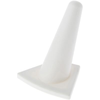 Plymor White Rubber Ring Finger Display, Single on Triangular Base, 2" W x 1.625" D x 2.125" H (Pack of 3)