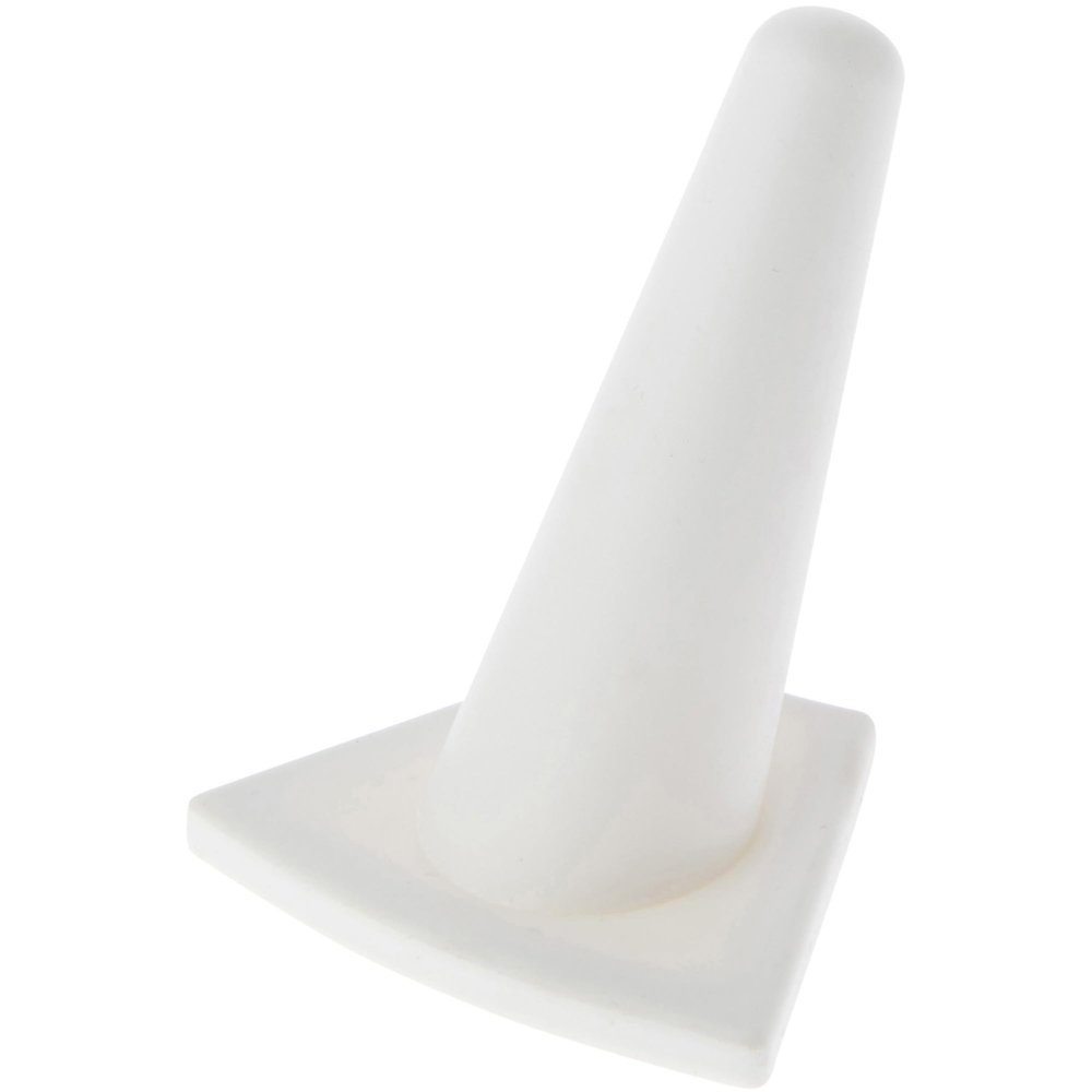 Plymor White Rubber Ring Finger Display, Single on Triangular Base, 2" W x 1.625" D x 2.125" H (Pack of 3)