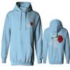 0184. dope Streetwear Graphic Good Vibe Red Rose Flowers Bones Hand Shaka Sweatshirt Pullover Hoodie (Light Blue X-Large) view 1