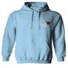 0184. dope Streetwear Graphic Good Vibe Red Rose Flowers Bones Hand Shaka Sweatshirt Pullover Hoodie (Light Blue X-Large) view 2
