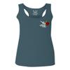 0184. dope Streetwear Graphic Good Vibe Red Rose Flowers Bones Hand Shaka Women's Tank Top Racerback (Indigo Blue X Small) view 1