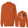 0184. dope Streetwear Graphic Good Vibe Red Rose Flowers Bones Hand Shaka Men's Crewneck Sweatshirt (Orange Medium) view 1